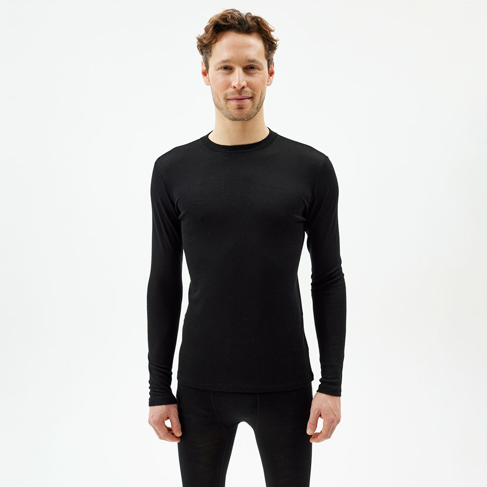 Wool Long Sleeve Men, Jet Black, hi-res